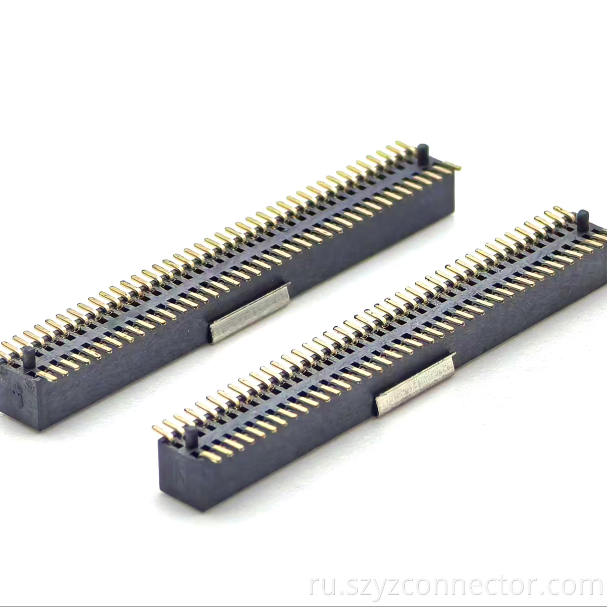 0.8mm Pitch Female Header with Dual Rows SMT H3.1mm 2*40P Brass Contact Material and Nylon Housing for PCB Application